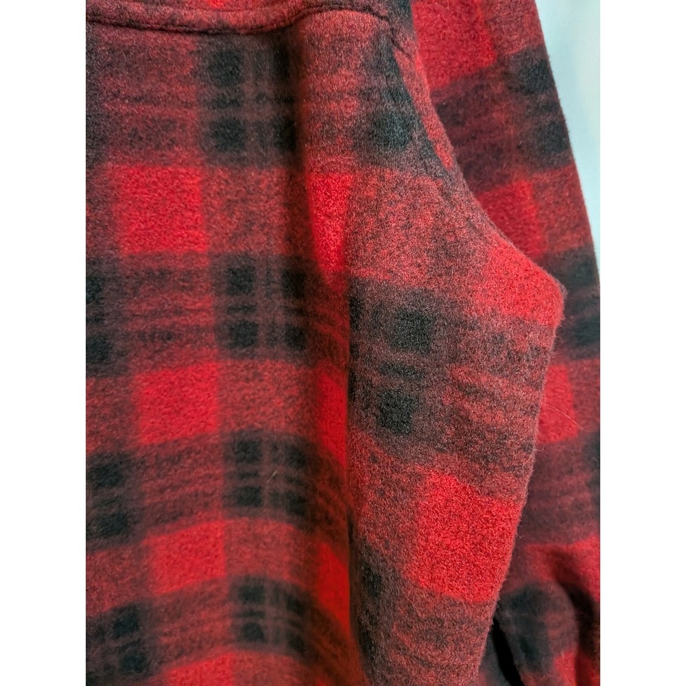 Western Cowgirl Lumberjack Farm Barn Coat Red Black Plaid Oversized 14W Shacket - Picture 3 of 10